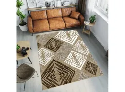 Kusový koberec TANGO Rhombus - béžový/hnedý