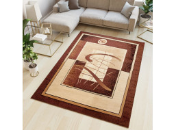 Kusový koberec ATLAS Abstract - hnedý/béžový