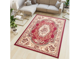 Kusový koberec ATLAS kvety - béžový/červený