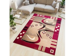Kusový koberec ATLAS Modern - červený/tmavo béžový
