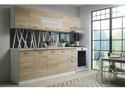 Kuchynská linka PETRA 260 cm - dub sonoma/biela