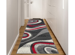 Behúň TAPIS Winding - sivý/červený