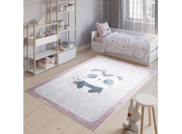 Detský koberček EMMA - Panda indián - ružový