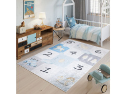 Detský koberec EMMA - Počítanie - modrý