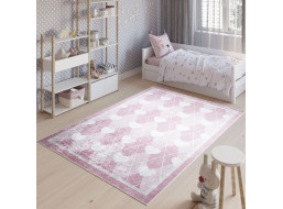 Detský koberček EMMA - Srdiečka - ružový