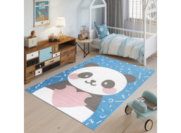 Detský koberček JOLLY Blue - Panda so srdiečkom