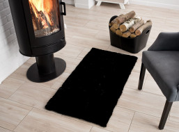 Kusový koberec RABBIT FUR - imitácia králičej kožušiny - čierny