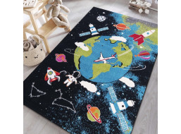 Detský koberec Vesmír - čierny