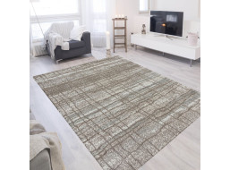 Kusový koberec ROXANNE Grid - hnedý