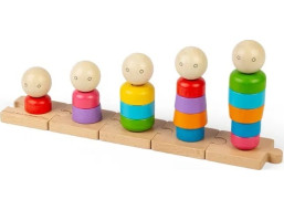Bigjigs Toys Nasadzovanie Dúhová rodina