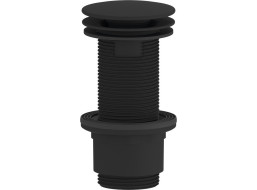 Sapho Umývadlová výpusť 5/4“, neuzatvárateľná, veľká zátka, 10-80mm, ABS/čierna mat CV1232B