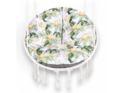 Vodeodolný sedací MAXI vankúš 100x15 cm do závesného kresla - citróny/sivý