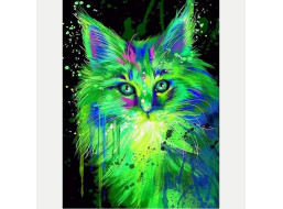 NORIMPEX Diamantové maľovanie Fluorescenčná mačka 30x40cm