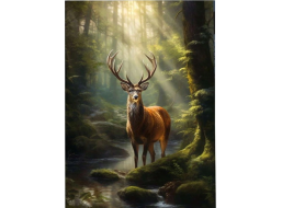 NORIMPEX Diamantové maľovanie Jeleň pri lesnom potoku 30x40cm