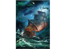 NORIMPEX Diamantové maľovanie Plachetnica v búrke 30x40cm