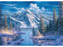 NORIMPEX Diamantové maľovanie Rieka v horskej doline 30x40cm
