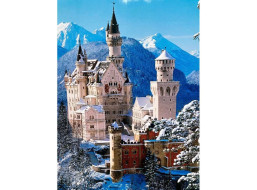NORIMPEX Diamantové maľovanie Zámok Neuschwanstein v zime 30x40cm