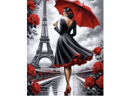 NORIMPEX Diamantové maľovanie Žena v Paríži 30x40cm