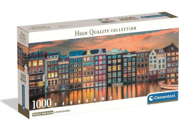 CLEMENTONI Panoramatické puzzle Ráno v Amsterdame 1000 dielikov