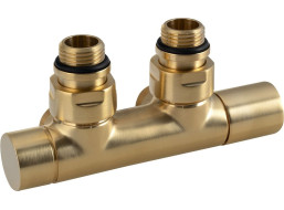 Sapho TWIN pripojovacia sada ventilov pre stredové pripojenie, zlato mat CP401SGM