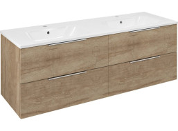 Sapho CIRASA umývadlová skrinka s dvojumývadlom 141x54x46cm, dub alabama CR141-2222-21