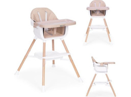 ECOTOYS Jedálenská stolička 2v1 Béžová