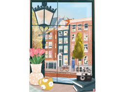 PIECES & PEACE Puzzle Pohľad na Amsterdam z kaviarne 500 dielikov