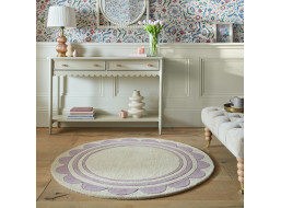Ručne všívaný kusový koberec Lois Scallop Purple kruh