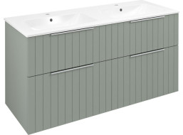 Sapho CIRASA umývadlová skrinka s dvojumývadlom 121x66x46cm, verde strip CR121-4444S-21
