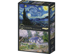 GRAFIKA Puzzle Hviezdna noc a dom Auvers 2x500 dielikov