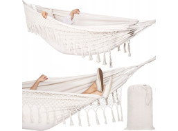 Pletená hojdacia sieť BOHO - ecru