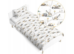 Detské bavlnené obliečky 140x200 cm BABYMAM PREMIUM - Stavebné stroje