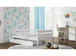 Detská posteľ z masívu KARAS 2 - 180x90 cm, biela + dva malé šuplíky