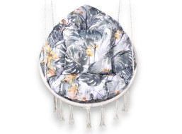 Vodeodolný sedací MAXI vankúš 100x15 cm do závesného kresla - orchidey / sivý