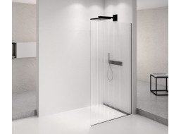 Polysan ARCHITEX BLACK MATT sprchová zástena 862mm, sklo Flute AXB90FL