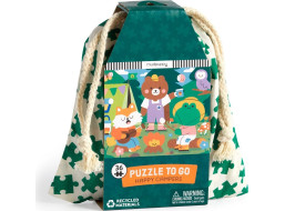 Mudpuppy Puzzle Veselí kempari v látkovom vrecúšku 36 dielikov