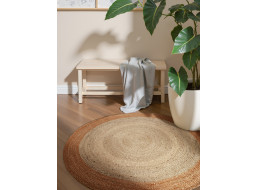 Kusový koberec Jutta Natur Ivory/Gold kruh