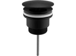 Sapho Umývadlová výpusť 5/4“, neuzatvárateľná, veľká zátka, 5-65mm, čierna mat CV3004B