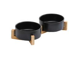 Keramické misky pre psy/mačky/zvieratá - 2x500 ml - čierne