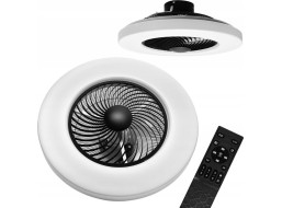 Stropné LED svietidlo s ventilátorom na diaľkové ovládanie - čierne