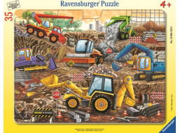 RAVENSBURGER Puzzle Stavebné stroje v plnom prúde 35 dielikov