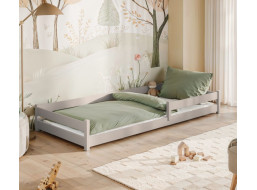 Detská Montessori posteľ z masívu borovice ALICE - 160x80 cm - KAŠMÍROVÁ