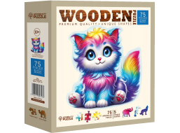 WOODEN CITY Drevené puzzle Farebné mačiatko 75 dielikov