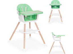ECOTOYS Jedálenská stolička 2v1 Zelená