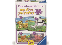 RAVENSBURGER Moje prvé puzzle Zvieracie rodinky na farme 4v1 (2,4,6,8 dielikov)