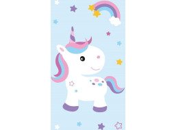 Detský bavlnený uterák KIDS 30x50 cm - Jednorožec a dúha