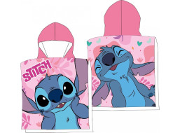 Detská rýchloschnúca osuška s kapucňou STITCH 50x100 cm - ružová