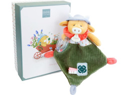 Doudou Darčeková sada Plyšová kravička Aneth s hrkálkou 21 cm