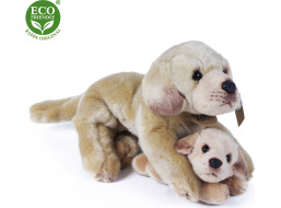 Rappa Plyšový labrador s bábätkom ležiaci 25 cm ECO-FRIENDLY