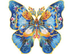 RoboTime Drevené puzzle Motýľ Morpho Helena